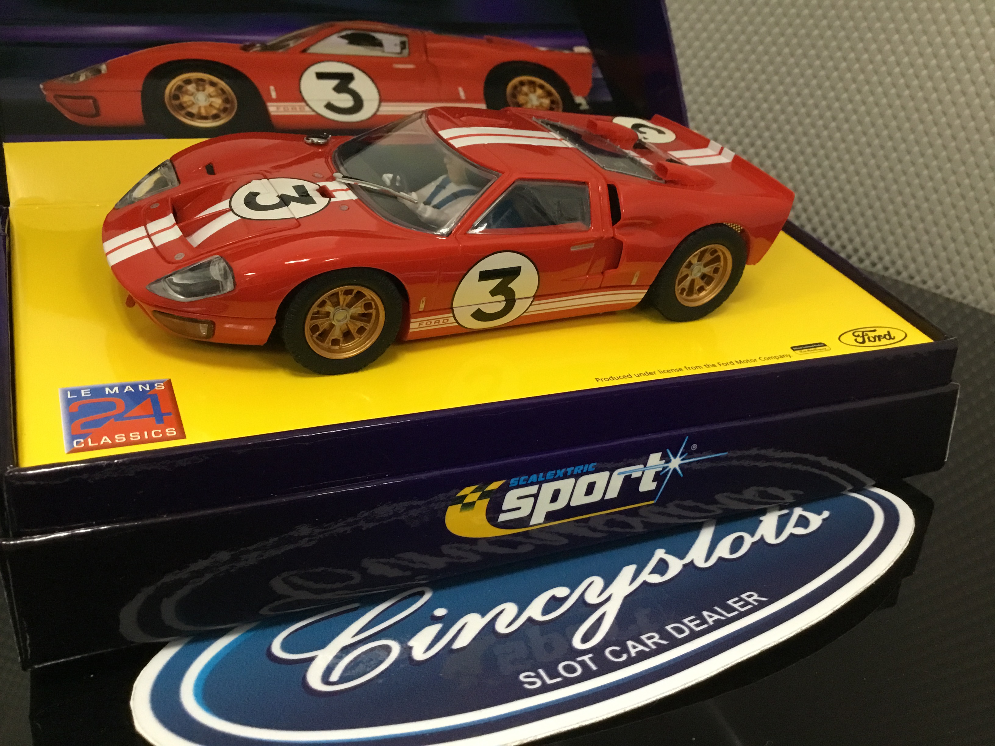 SCALEXTRIC C2509A SPORT GURNEY FORD GT40 W/LIGHTS NEW 1/32 SLOT CAR LIMITED EDIT 