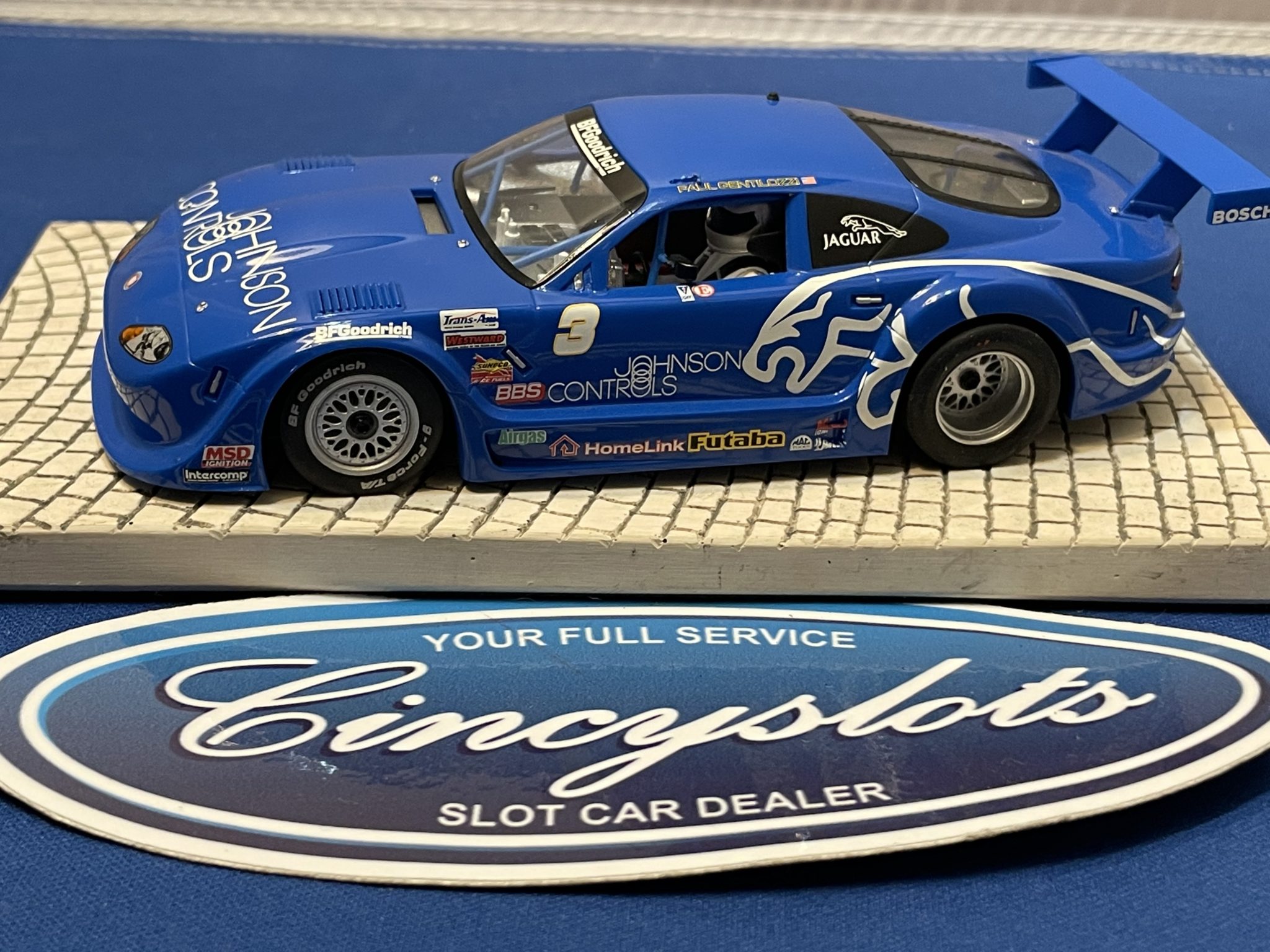 Scalextric Jaguar XKRS Slot Car Blue Used