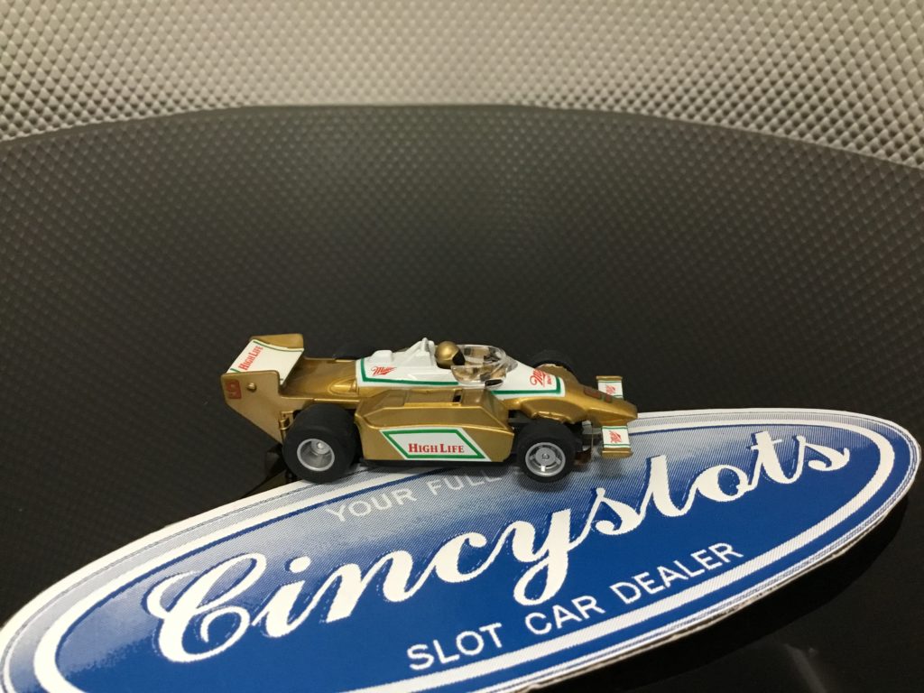 TYCO F1 INDY MILLER HIGH LIFE 9 HO SLOT CAR, NEW.