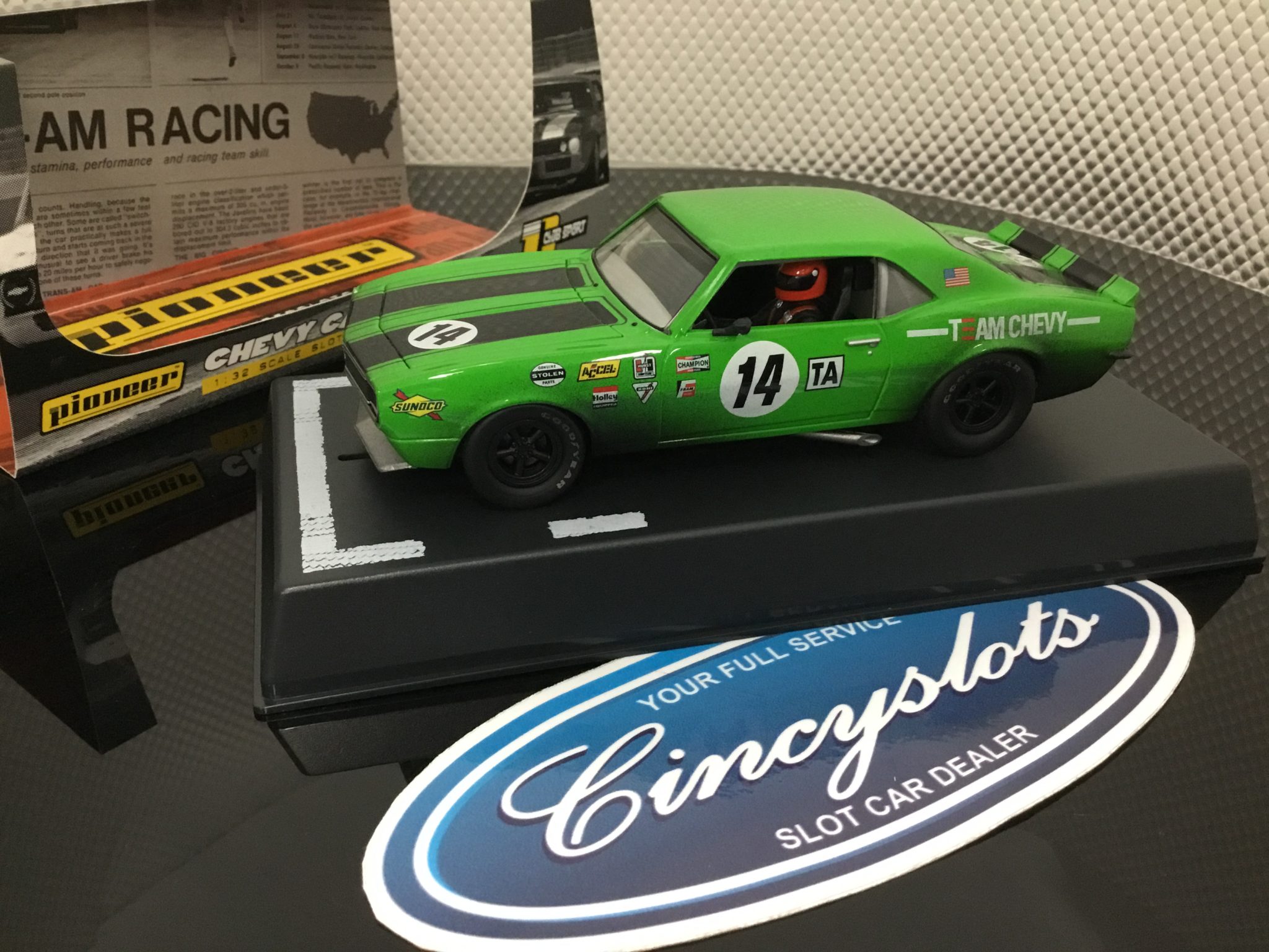 Pioneer P044 Chevrolet Camaro Weathered 14. 1/32 Slot Car.