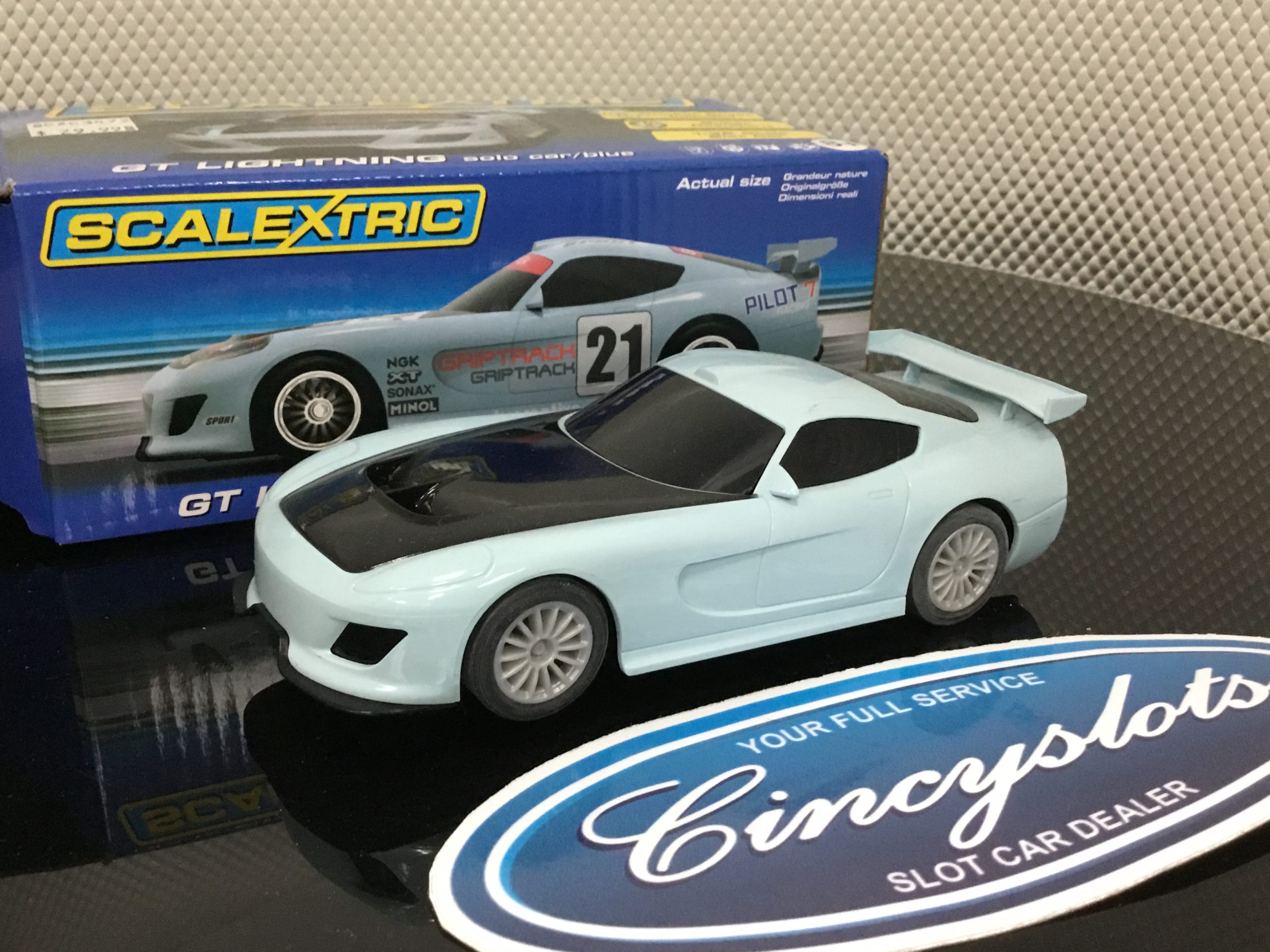 Scalextric C3472 GT Lightning Blue Used.