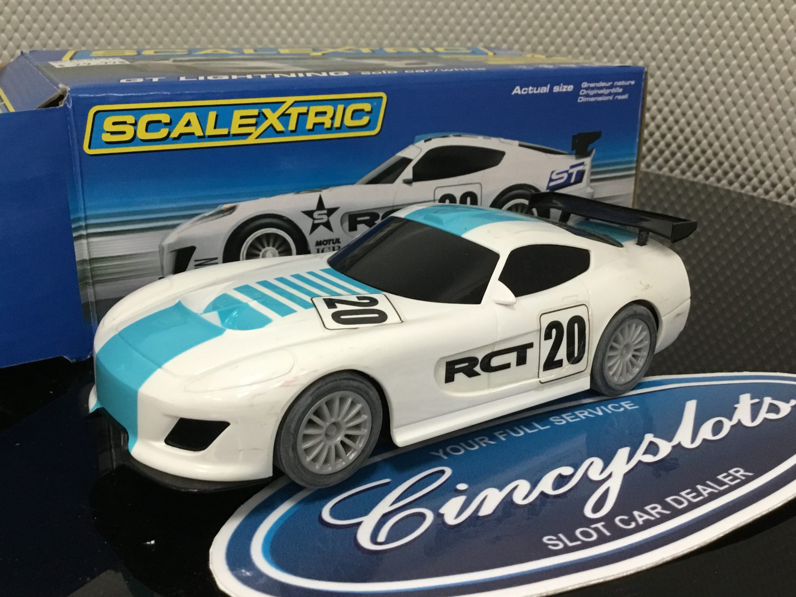 Scalextric C3476 GT Lightning White Used.