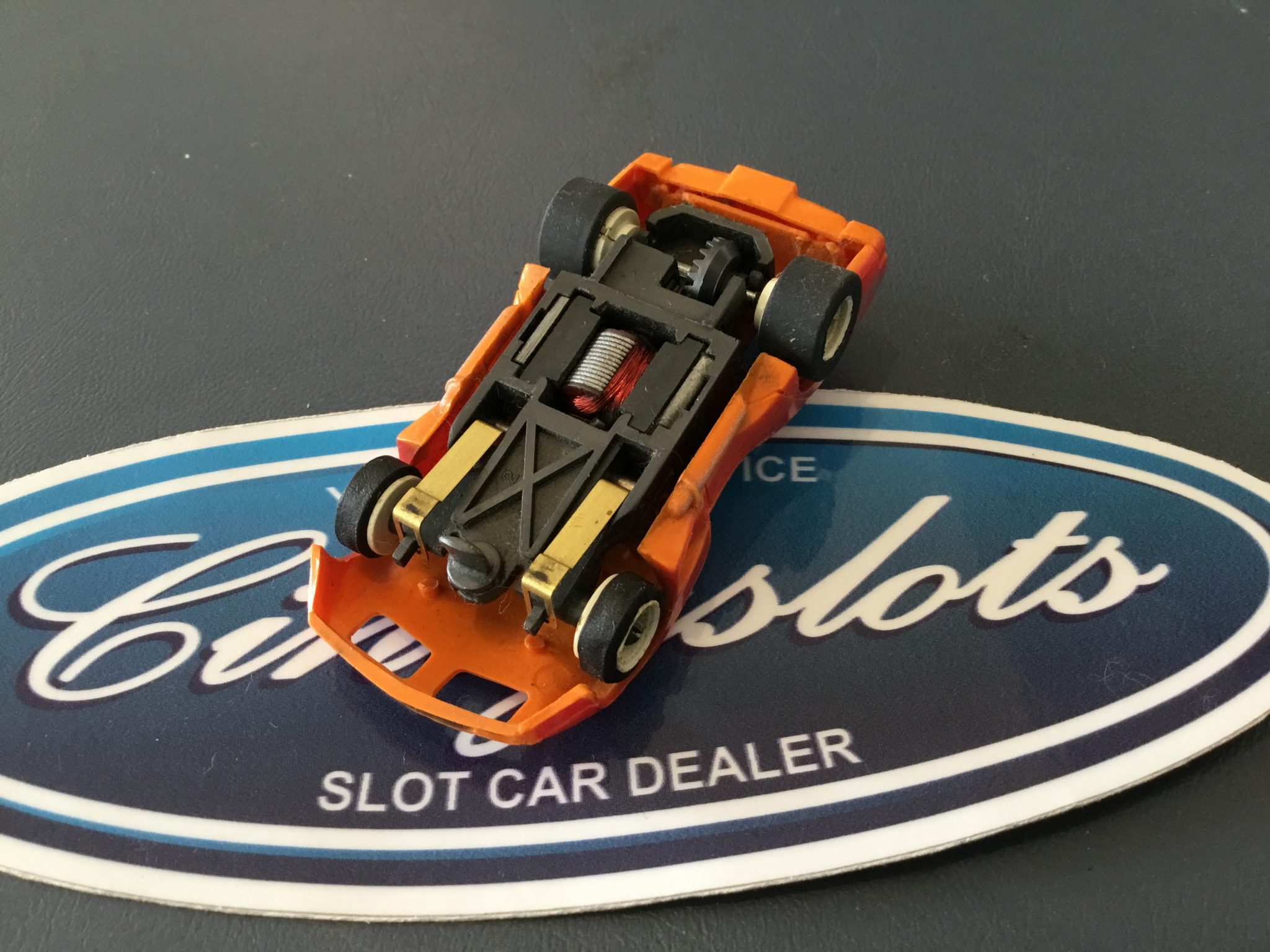 AURORA AFX SLOT CAR CORVETTE GT ORANGE RED SILVER 12