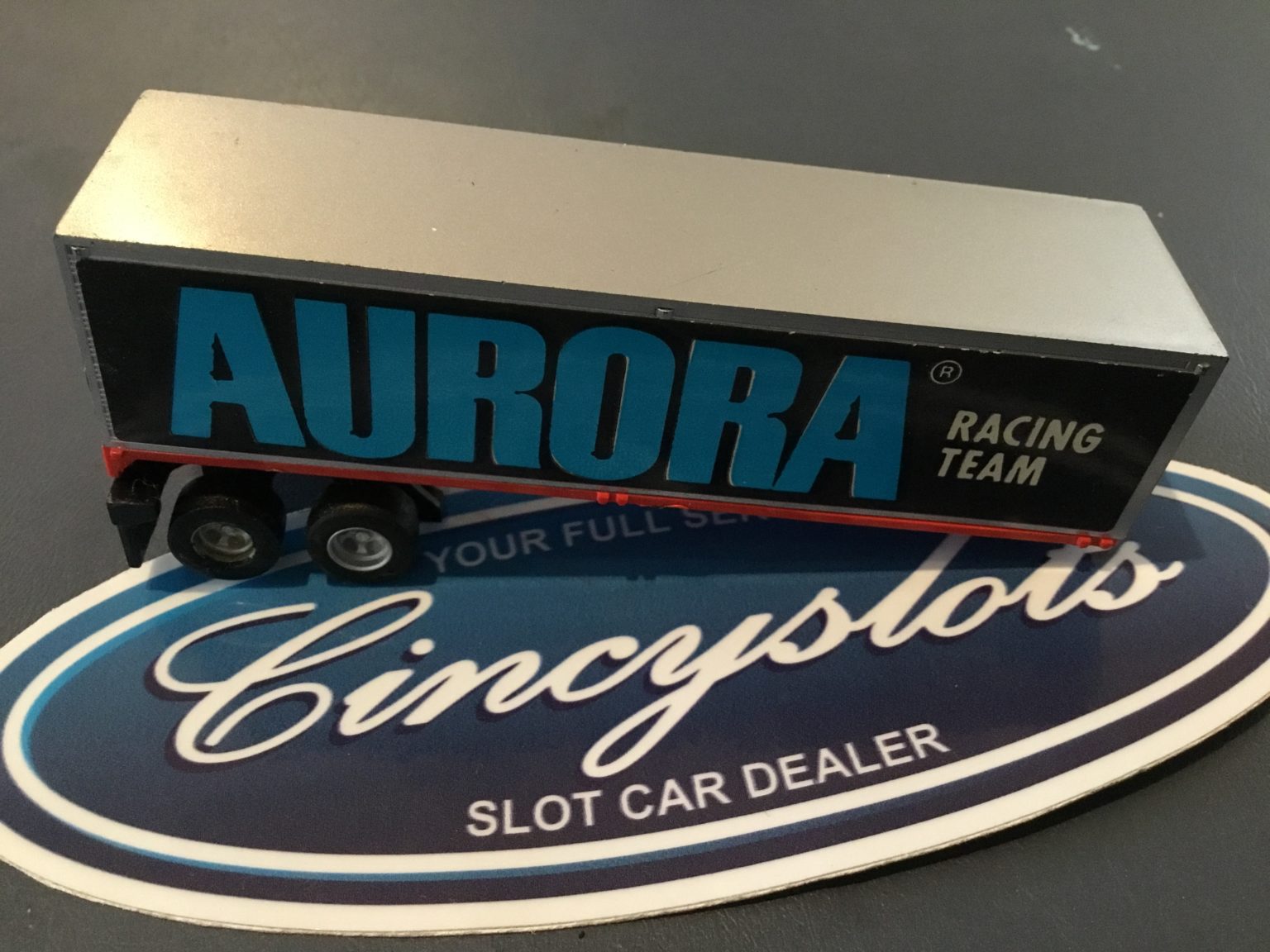 AFX Semi Tractor Trailer Extended Chassis White. HO Slot Car.