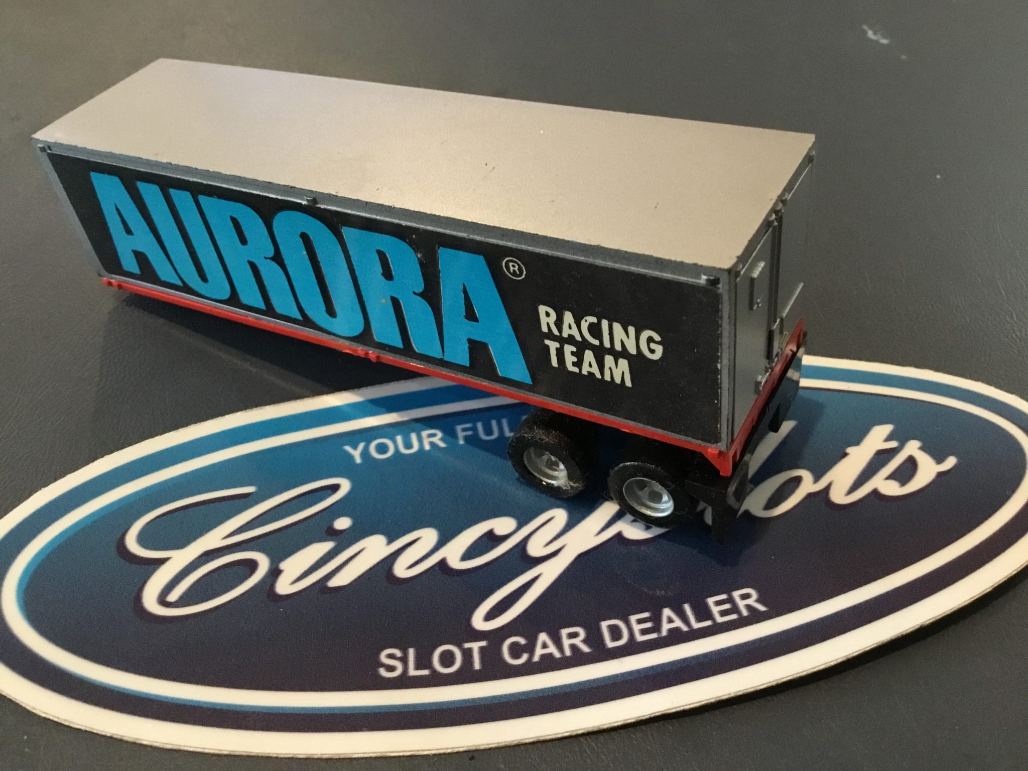 AFX Semi Tractor Trailer Extended Chassis White. HO Slot Car.