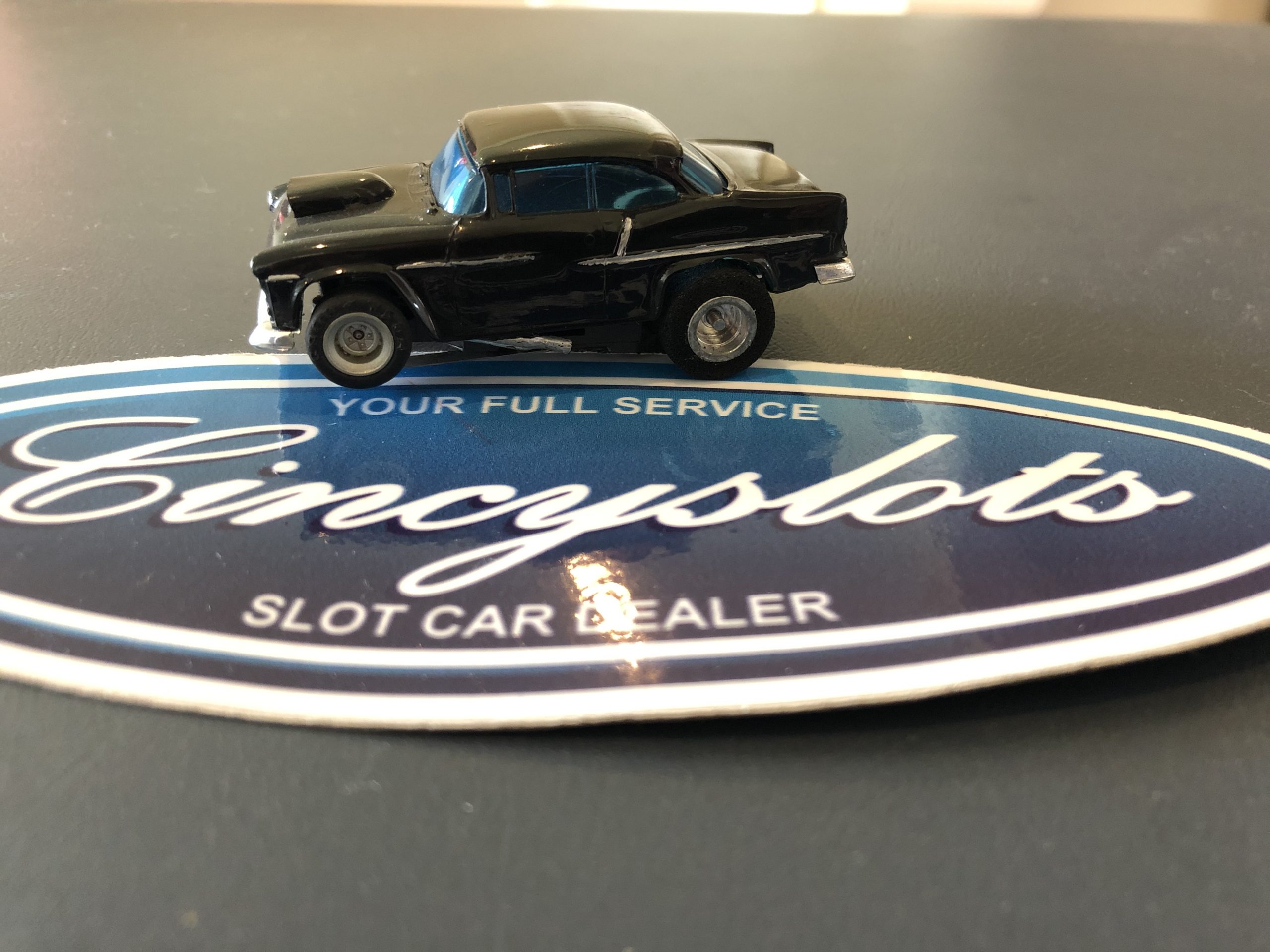 AFX HO 55 Chevy Coupe Black Custom, Used.