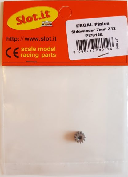 Slot.it PI7012E Sidewinder 7mm 12T Ergal Gear.