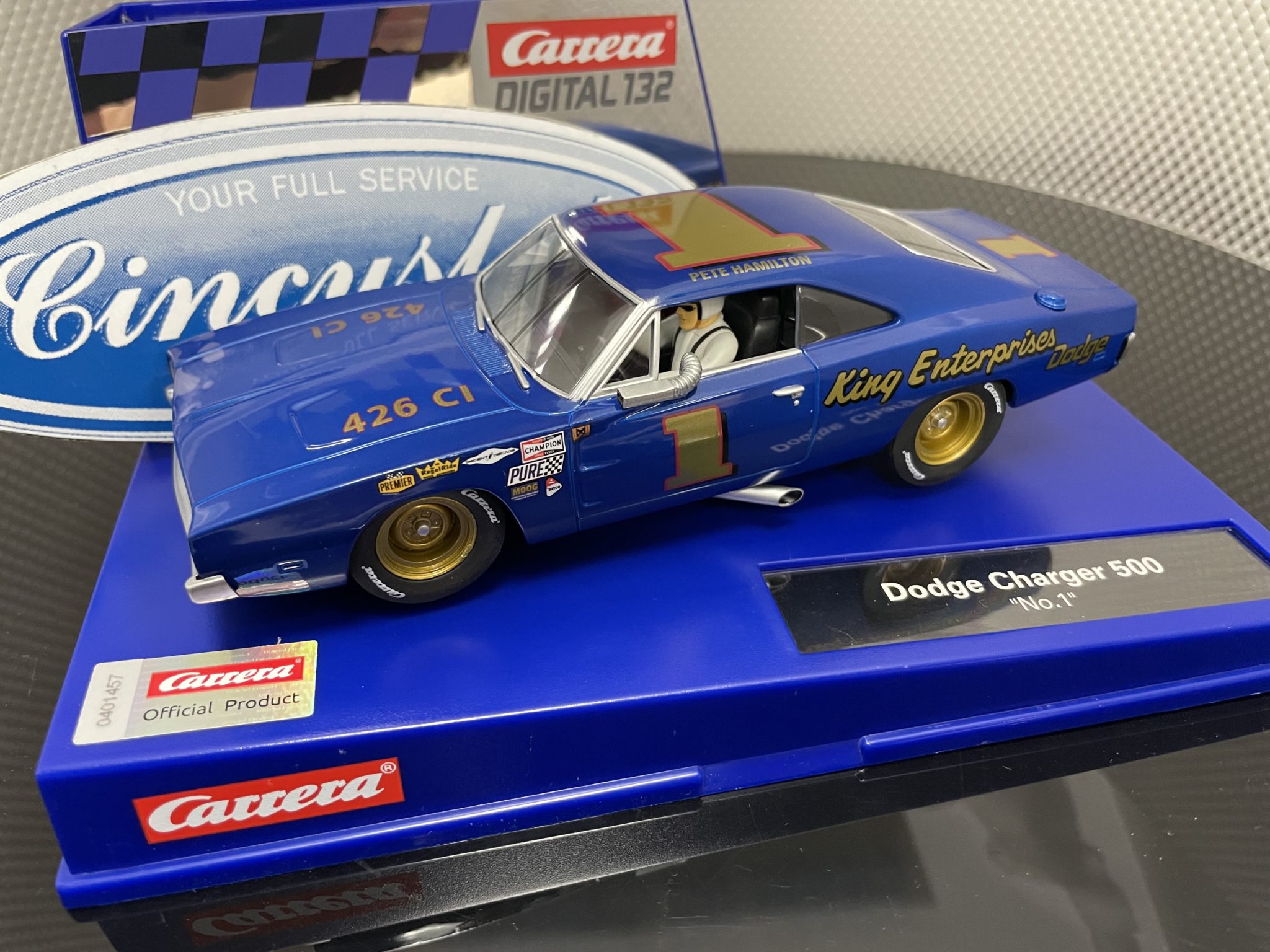 Carrera D132 30982 Dodge Charger 500 #1 1/32 Slot Car.