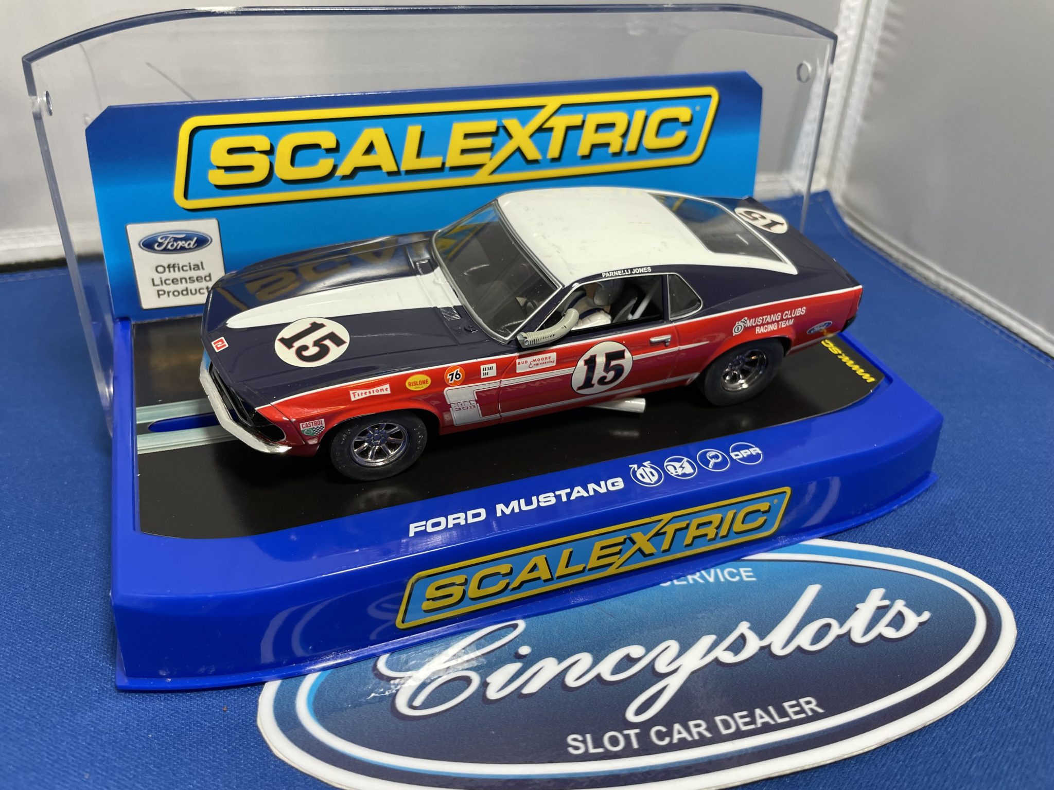 Scalextric Lightly Used Ford Mustang Parnelli Jones 15 Incorrect Box