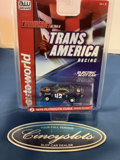 Auto World 1970 Plymouth Cuda #42 HO Slot Car. SC362 R32