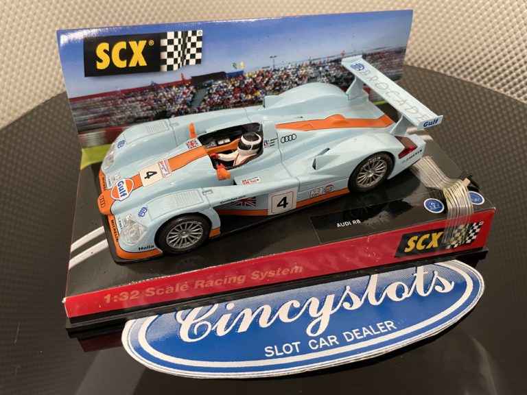 SCX 61000 Audi R8 Gulf 1/32 Slot Car, Lightly Used.