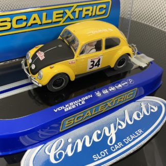 Scalextric C3412 VW Beetle 1/32 Slot Car Lightly Used.