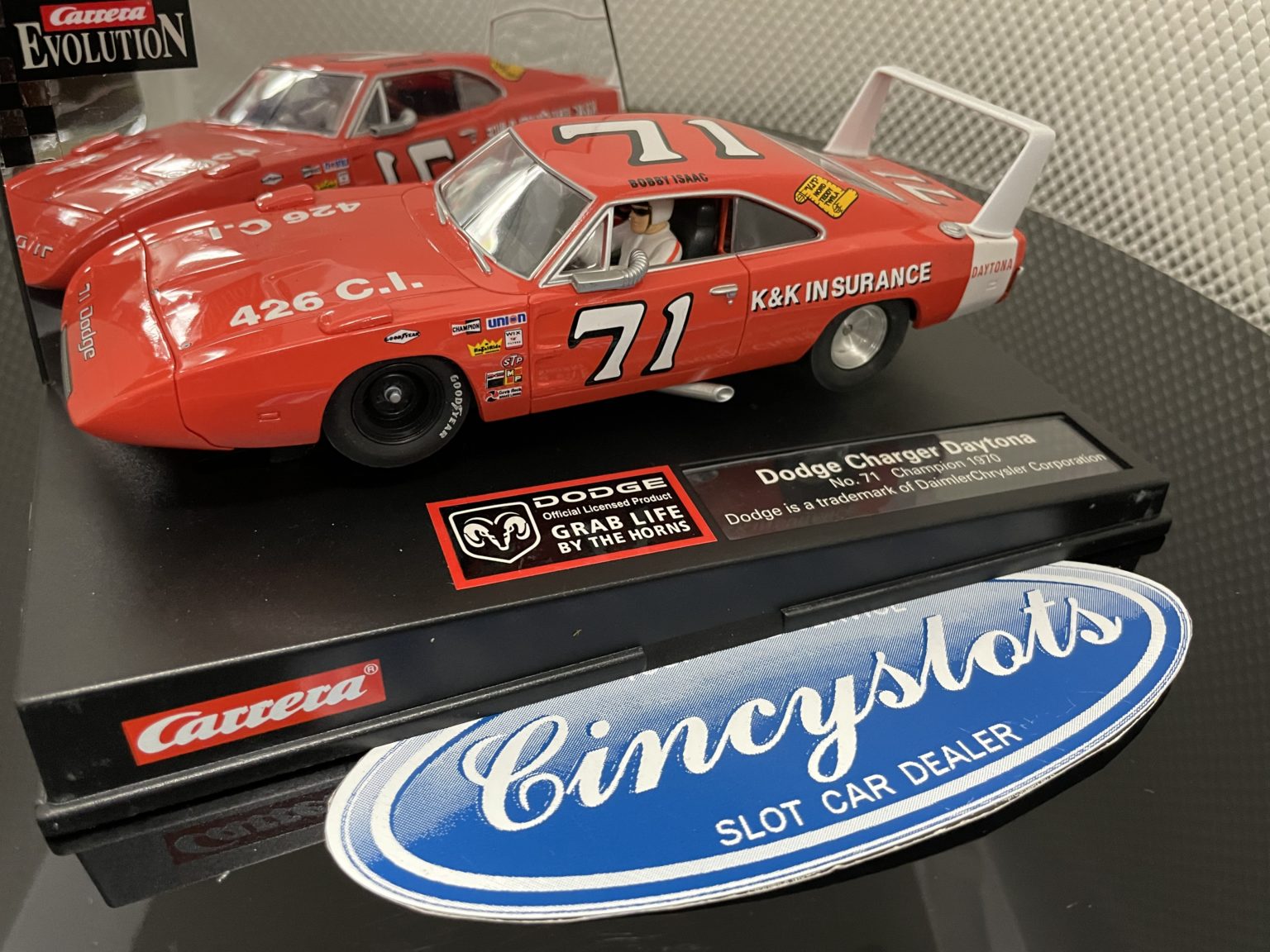 Carrera Evolution 25717 Dodge Charger Daytona 1/32 Slot Car, Lightly Used.