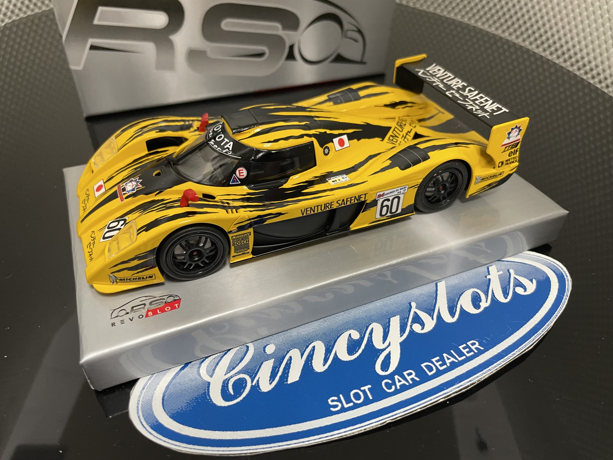 RevoSlot RS0125 Toyota GT1 Venture Yellow #60 1/32 Slot Car.