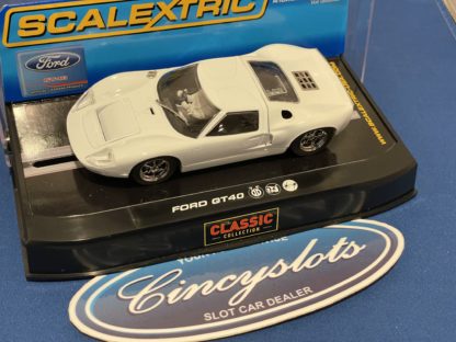 Scalextric C2472 Ford GT40 White 1/32 Slot Car Lightly Used.