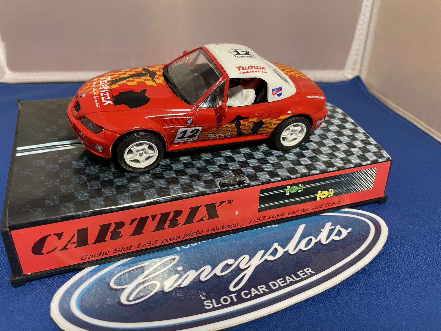 Cartrix BMW Z4 Roadster Red Racer, Lightly Used 1/32 Slot Car.