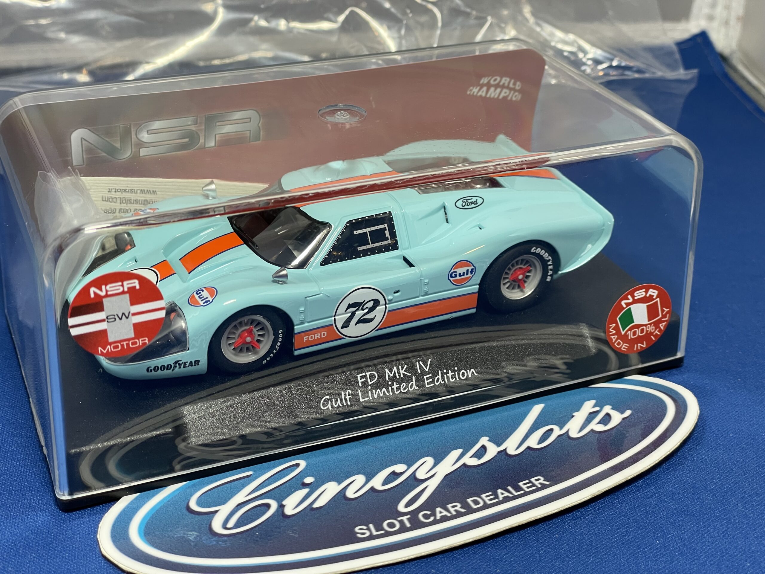 NSR 0172 Blue Ford GT MKIV GULF Limited Edition 1/32 Slot Car.