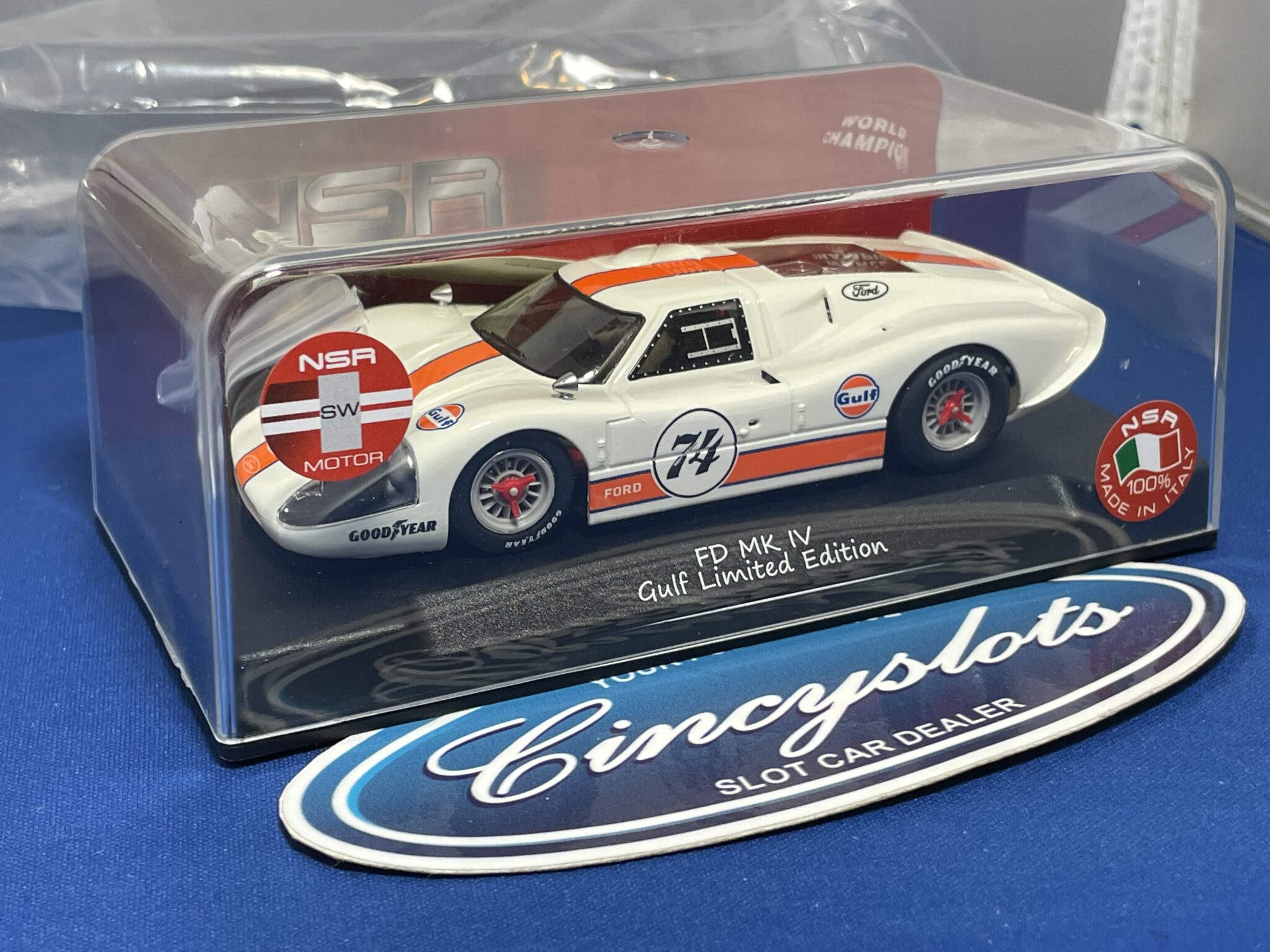 NSR 0174 White Ford GT MKIV GULF Limited Edition 1/32 Slot Car.