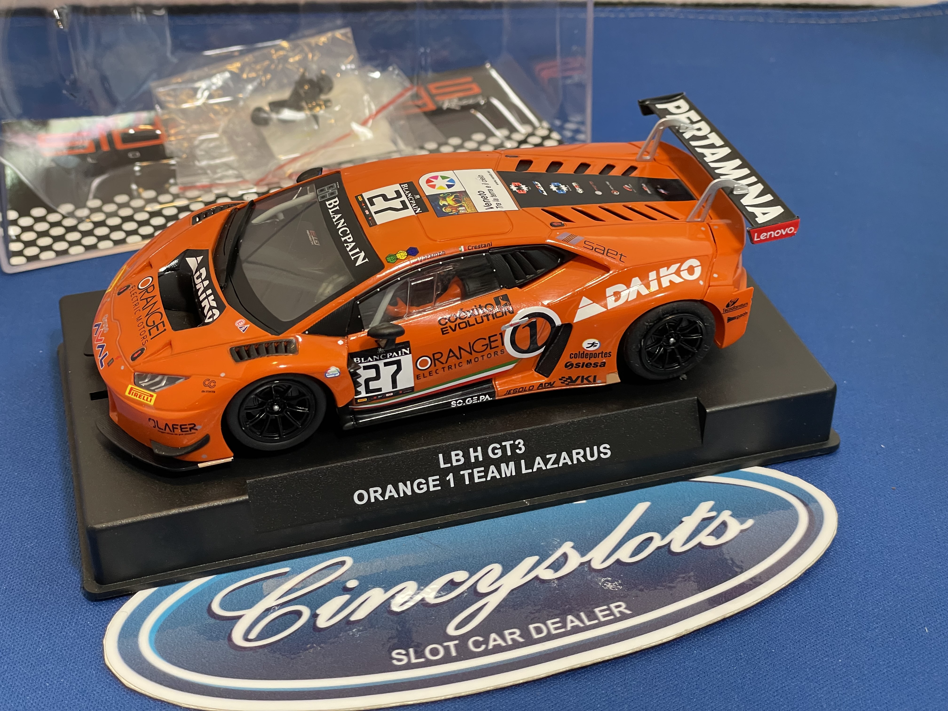 Sideways SWCAR01D Lamborghini GT3 Lazarus 1/32 Slot Car.