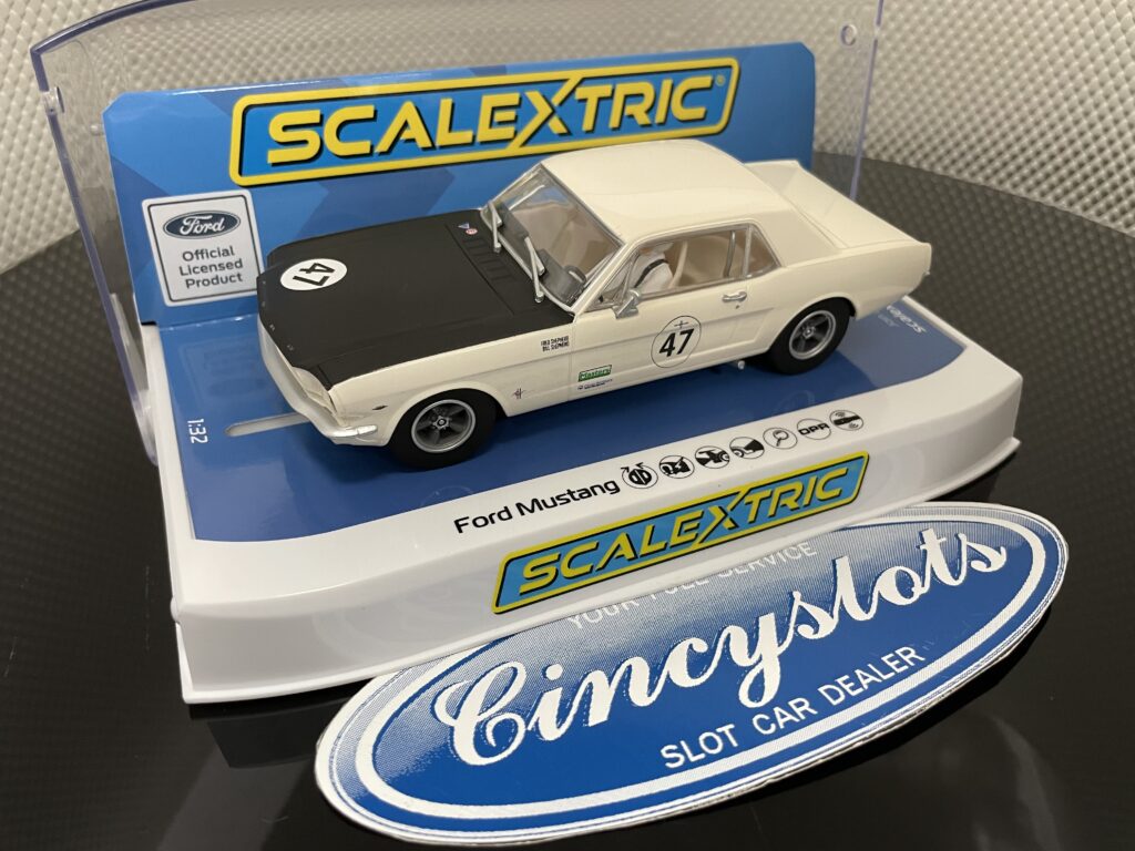 Scalextric C4353 Goodwood Revival Ford Mustang, 1/32 Slot Car.