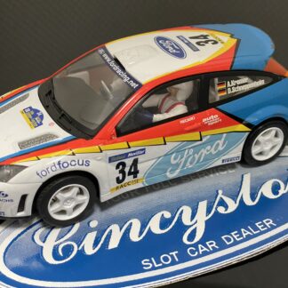 Scalextric Ford Focus WRC #34 1/32 Slot Car, Lightly Used.