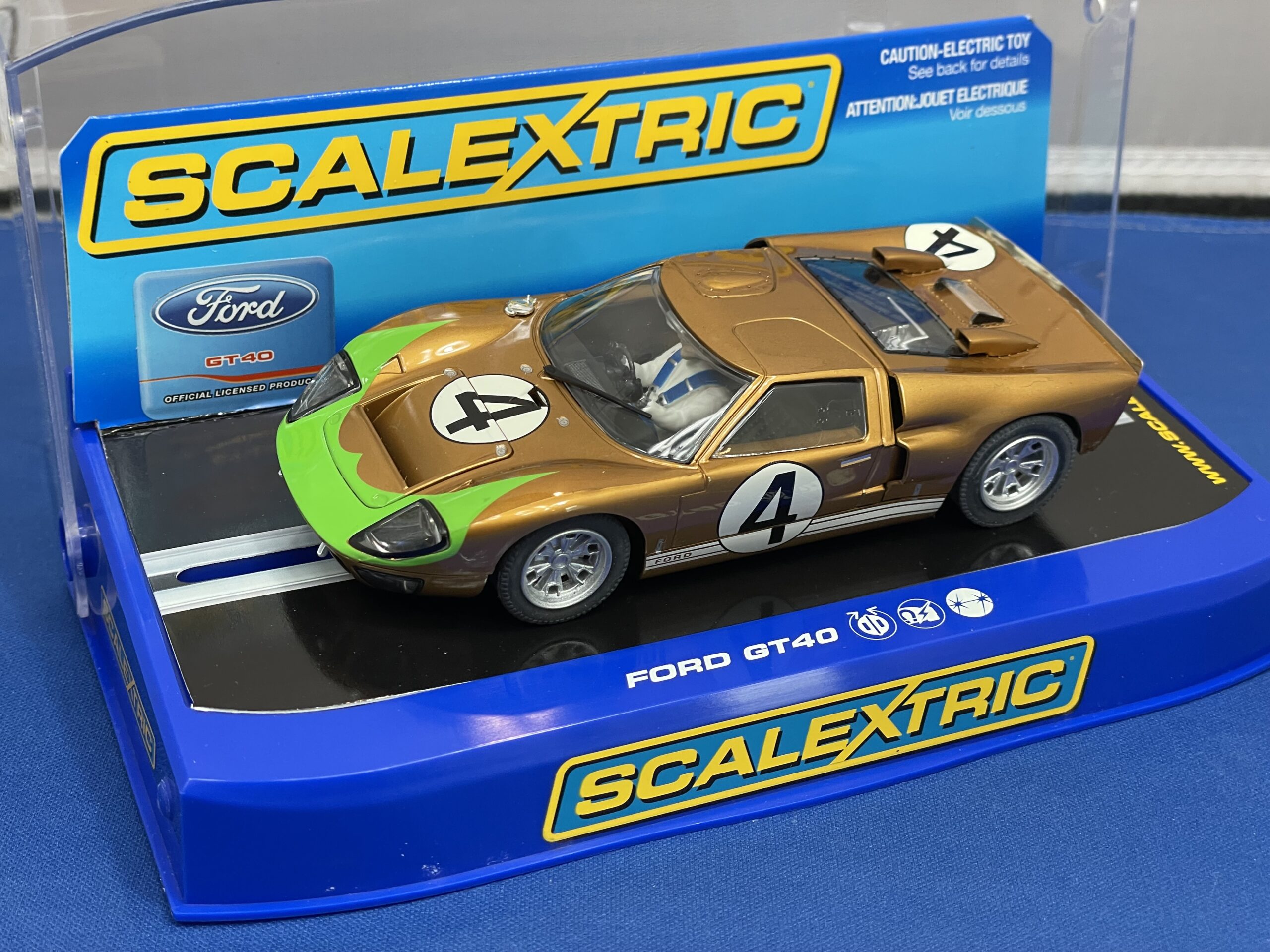 Scalextric C4035 Ford Thunderbird 1/32 Slot Car – Blue/White/Red Livery, New In Box
