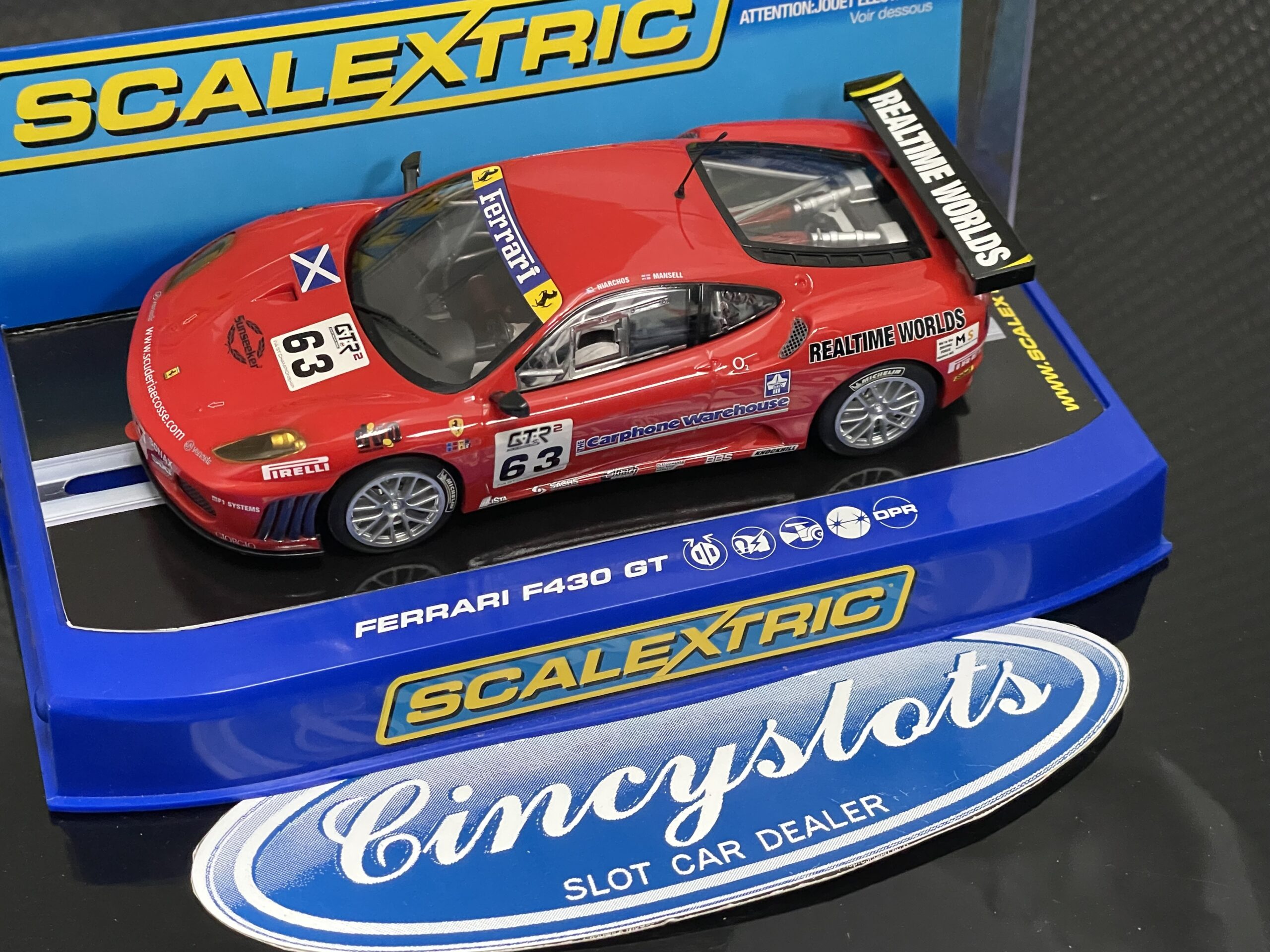 Scalextric C3012 Ferrari F430 1/32 Slot Car. Lightly Used.