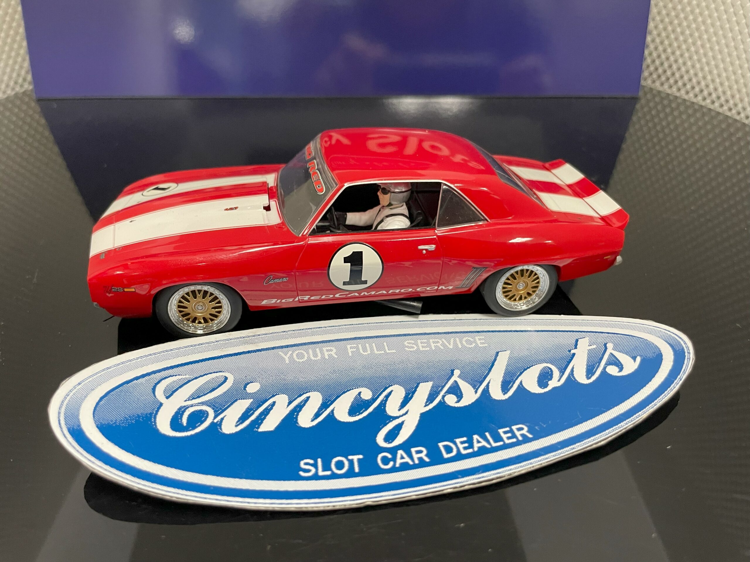 Scalextric Big Red Camaro Slot Car. Lightly Used