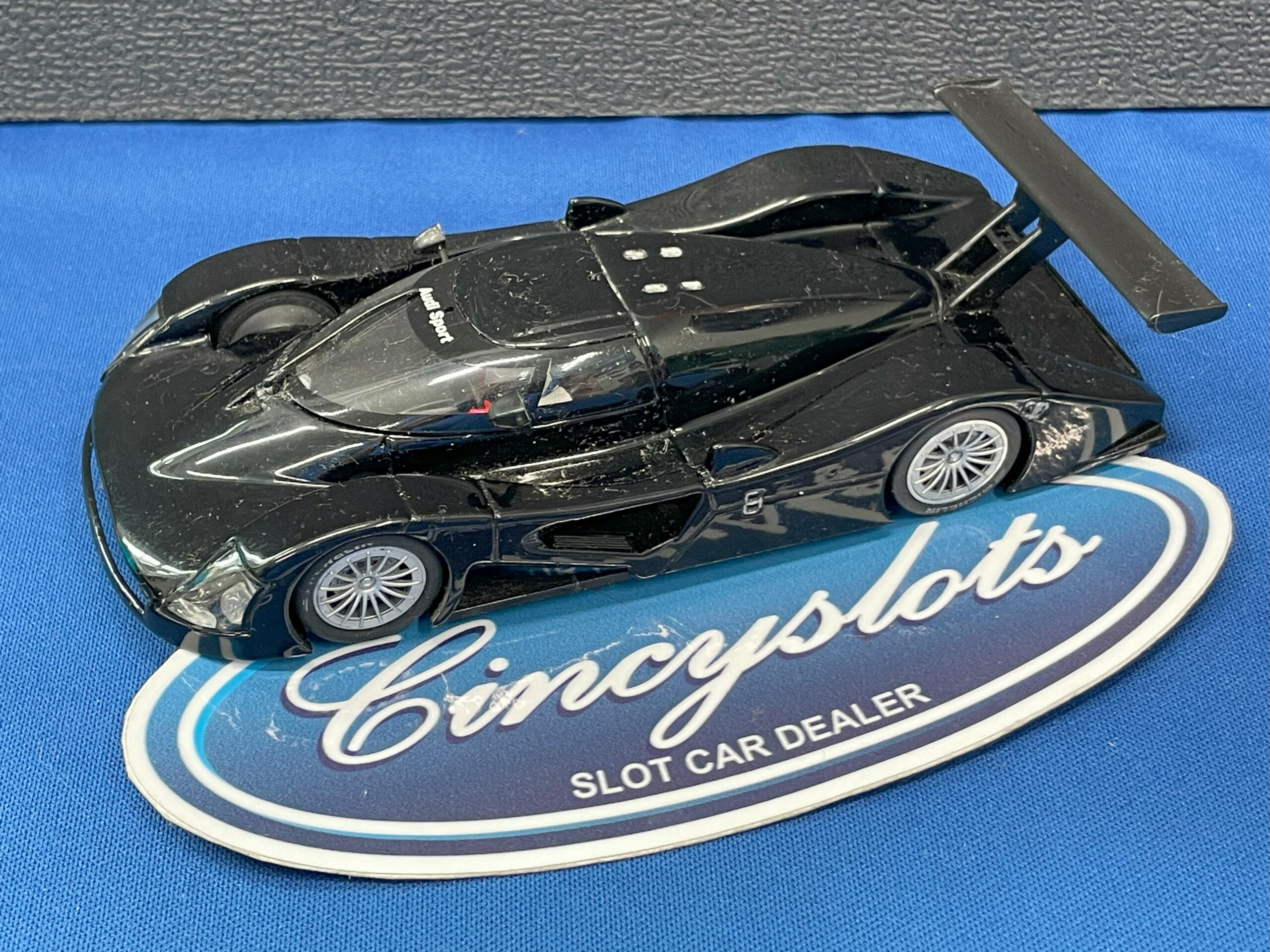 Slot.it Audi R8C Black, Audi Sport on Windshield Used.
