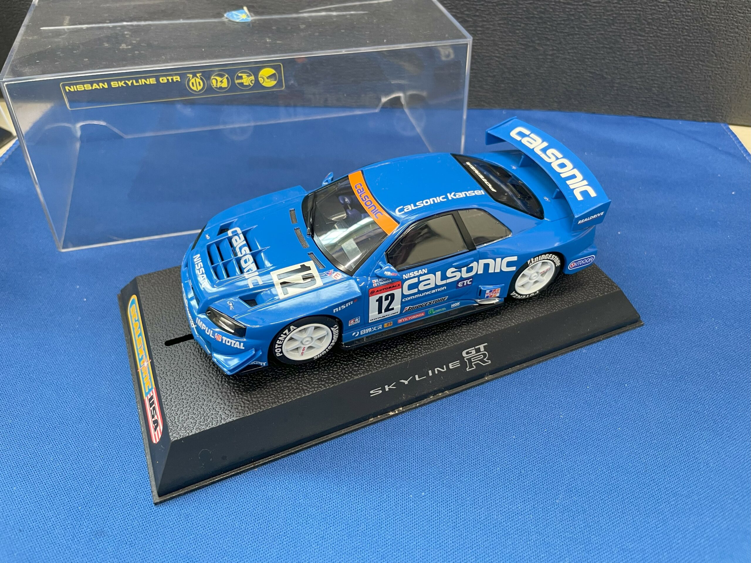 Scalextric Calsonic Nissan Skyline GTR 1/32 Slot Car. Lightly Used